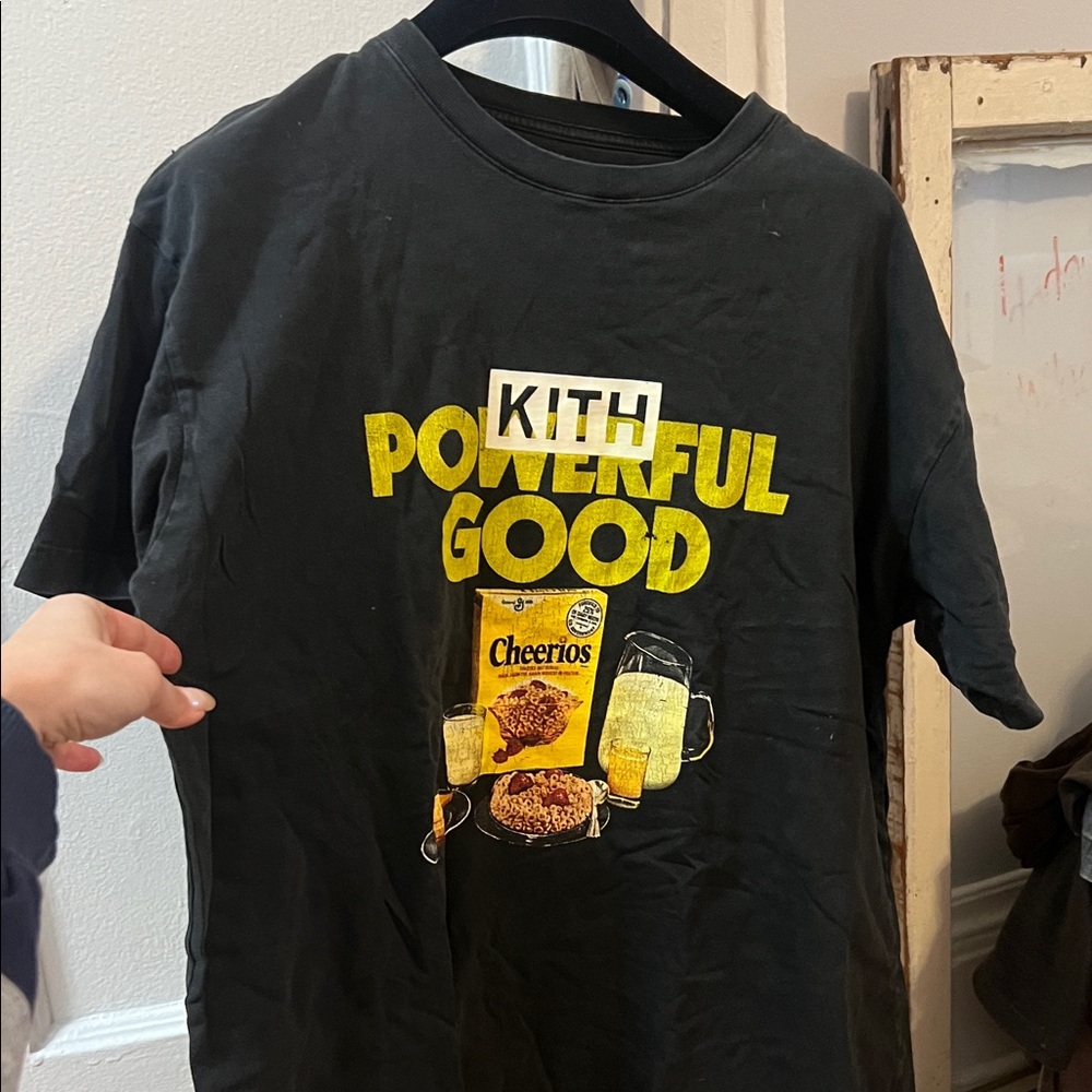 Kith Black Kids T-Shirt with Cheerios Design